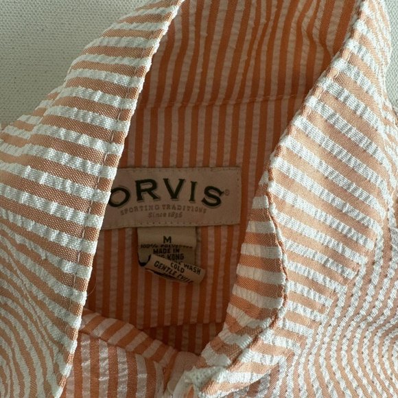 ORVIS Women's Size Medium White Striped Seersucker Zip-Up Lightweight Jacket - Picture 8 of 8